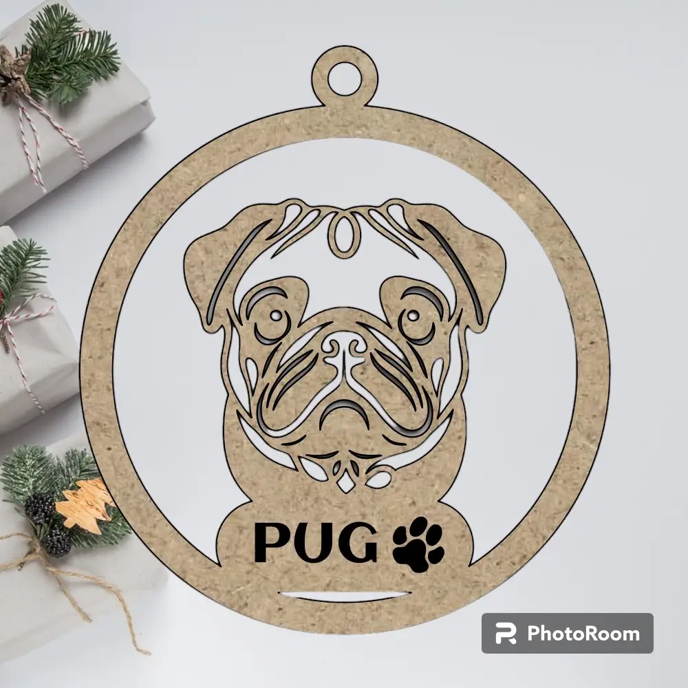 bola navidad pug