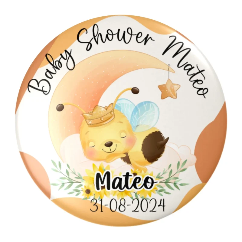 chapas baby shower abeja