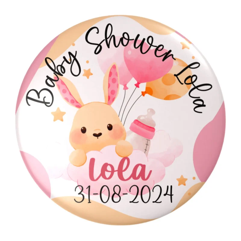 chapas baby shower conejito