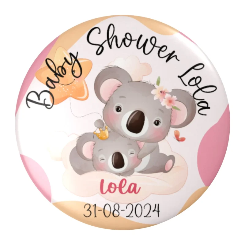 chapas baby shower koala