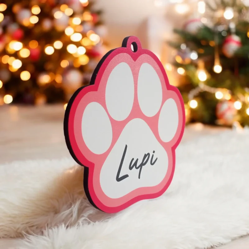 bola navidad huella perro personalizada